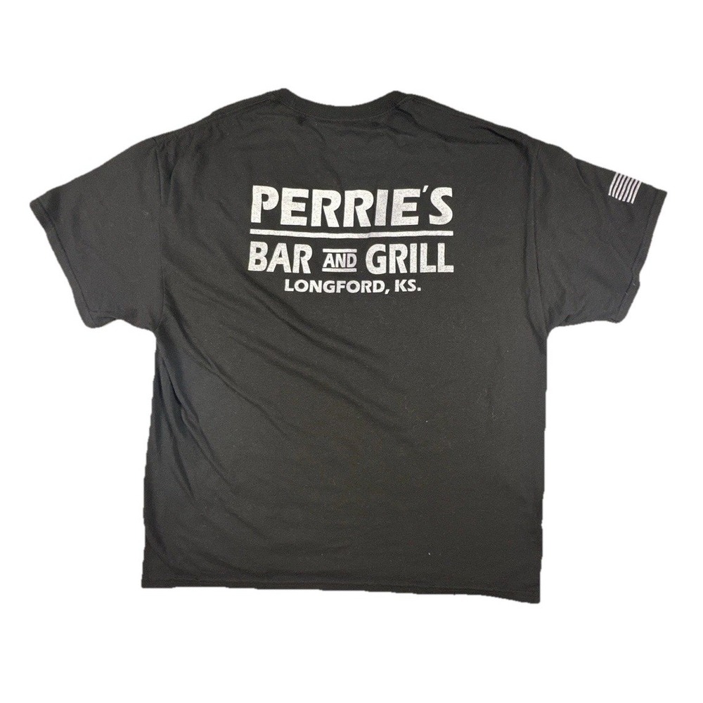 Perrie's Bar & Grill Longford Kansas Adult XL Black Short‎ Sleeve T-Shirt